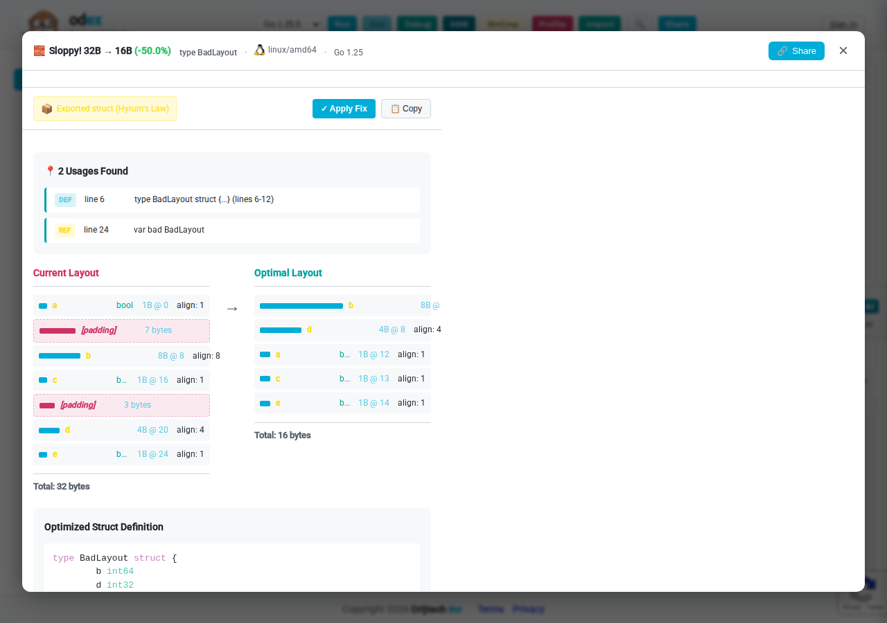 Struct Memory Layout Analysis
